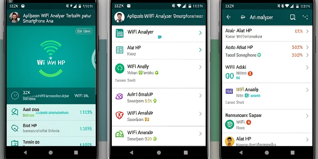 Screenshot antarmuka aplikasi 33ZK yang menunjukkan analisis jaringan WiFi.