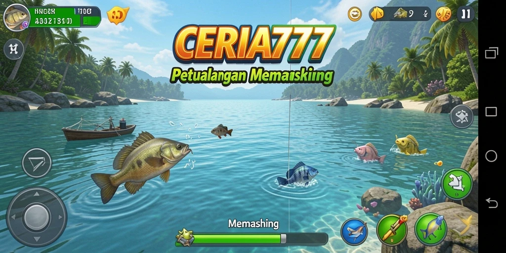 Tampilan antarmuka CERIA777 dalam aktivitas memancing yang seru.