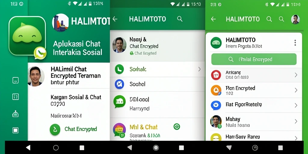 Antarmuka HALIMTOTO yang ramah pengguna dan aman untuk Chat Encrypted.