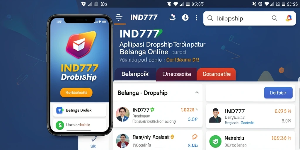 Tampilan antarmuka pengguna IND777 yang sederhana dan efisien untuk dropshipping.