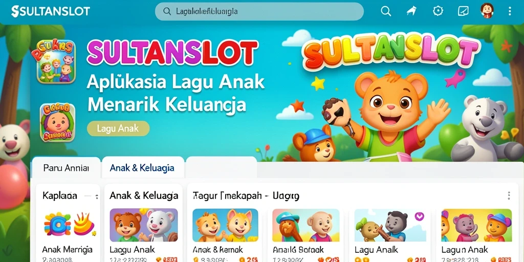 Tampilan antarmuka <strong>SULTANSLOT</strong> yang ramah anak dengan berbagai pilihan lagu.