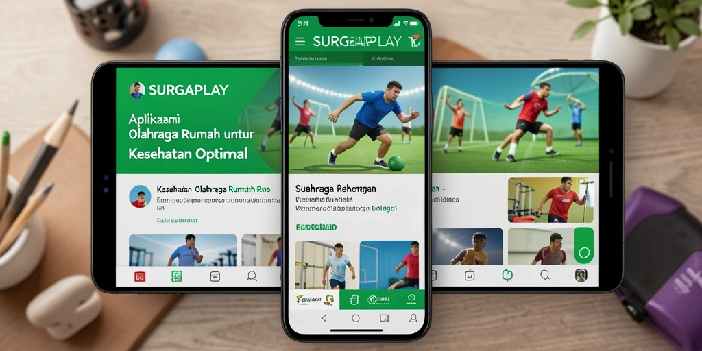 Tampilan antarmuka SURGAPLAY dengan berbagai pilihan latihan.