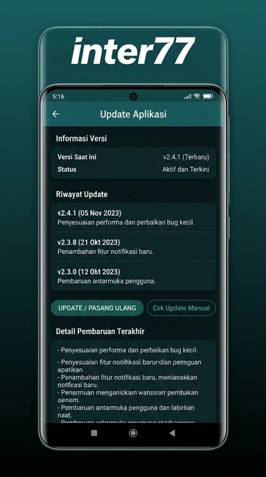 Riwayat Versi inter77 untuk Pengguna Android
